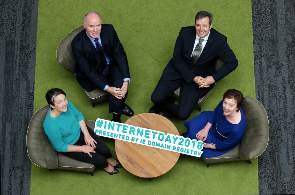 Launch of Internet Day 2018. Amanda Byrne, District Manager, Wexford County Council; David Curtin, CEO, IE Domain Registry; Michael D'Arcy, Minister for State, Department of Finance; Oonagh McCutcheon, Customer Operations Manager, IE Domain Registry